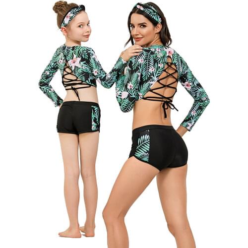 Rash Guard Kids Family Surf Mother Daughter Toddler Girl Rashguards Set Quick Dry Long Sleeve Diving Suit Rashguard For Kids