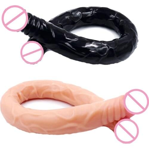 55CM Double Ended Dildo Jelly Anal Toy Gay Lesbian U-Shape Artificial Penis Sex Products Lifelike Ultra Long Realistic Dildo