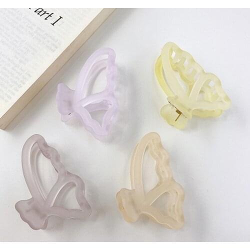Fairy Butterfly Hairpin Grasping Clip Female Back Head Frosted Acrylic Hair Grasping Fairy Headdress Wild Temperament Hairpin