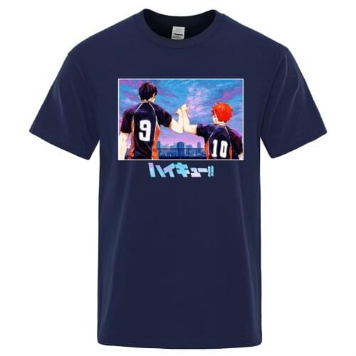 Haikyuu Hinata Kageyama Prints Mens Tshirt Fashion Breathable Clothes Oversized o-neck Tshirts Man Short Sleeve Soft Tee Shirt