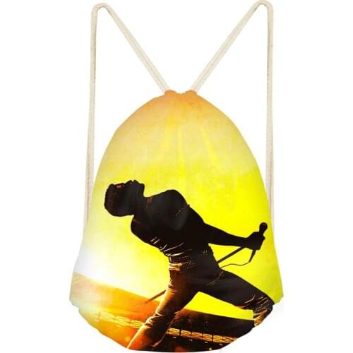 HaoYun Womens Drawstring Bags Queen Band Pattern Beach Shoes Pockets Backpack Cool Band Designer Girls Travel Organizer Bags