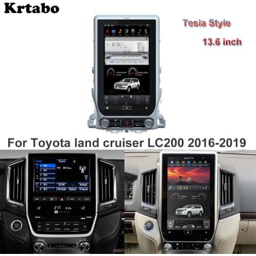 IPS Vetical Tesla Screen For Toyota Land Cruiser LC200 2016 2017 2018 2019 Android Multimedia Player 13.6 Inch Car Radio GPS