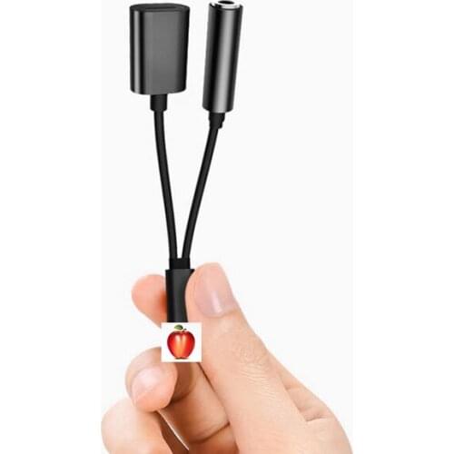 Kphrtek 1PCS Cross-border direct supply Applicable to Apple adapters Charging songs 2-in-1 mother seat IOS 3.5mm