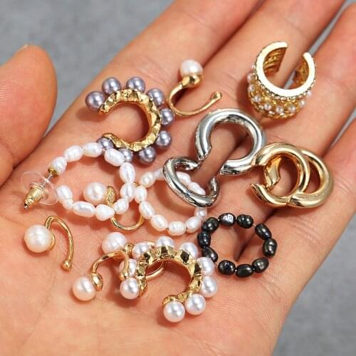Mix Styles CZ Ear Cuff Fake Conch Piercing No Piercing Pearl Ear Cuff Women Earring Accessories Jewelry 2021 New Styles