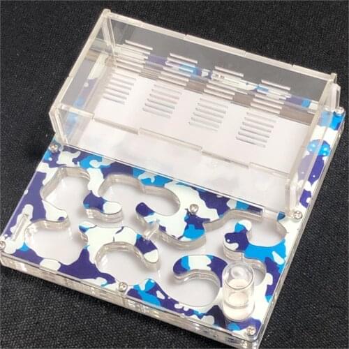 Camouflage cool DUAL Moisturing BIG Space Acrylic ant farm maze,Ant Nest with Feeding Area Ant House for Pet Anthil