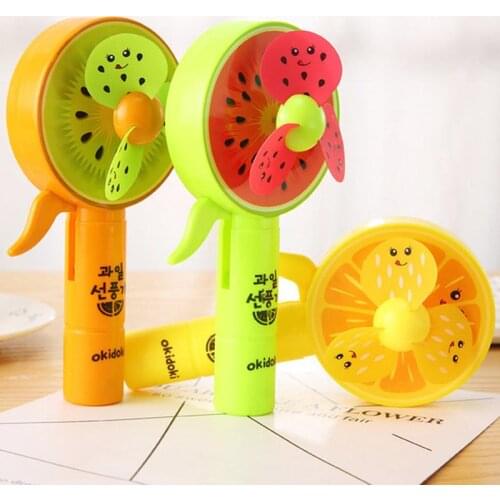 Cute Fruit Cartoon Mini Fan Pocket Handheld Air Cooler Conditioner Room Small Air Appliances Home Outdoor Hand Press Fan