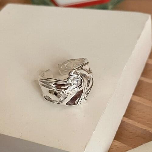 Fashion Irregular Bump Silver Ring Width Open Finger Ring Female Men Personality Party Jewelry Decoration Ornaments