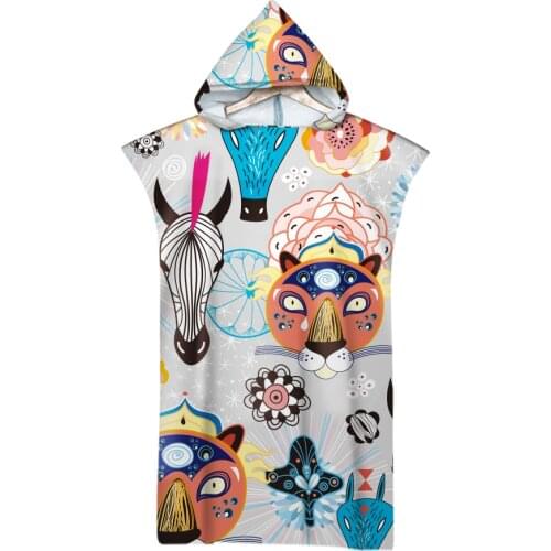 Beautiful Nature Plants And Animals Printing Outdoor Adult Hooded Beach Towel Poncho Bathrobe Towels Women Man Bathrobe AHT4