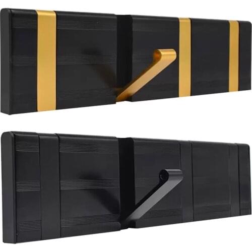 HLZS-Aluminum Home Decor Hooks Nailless Folding Coat Hook Hallway Bedroom Door Kitchen Toilet Wall Brack Hooks