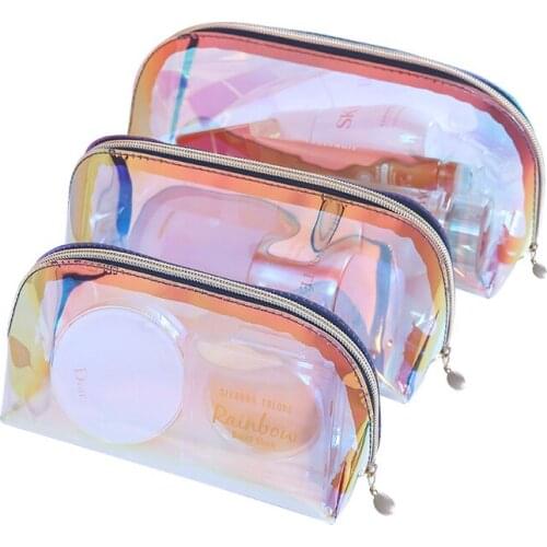 Tpu Laser Cosmetic Bag,Large-capacity Candy Color Travel Toiletry Bag,Stylish Waterproof Storage Bag,S/m/l