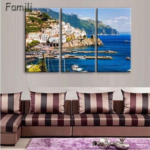Fashion Canvas Painting Wall Art Print 3 Panel Famous Building Italy Building Landscape Home Decor Picture For Living Room,poste