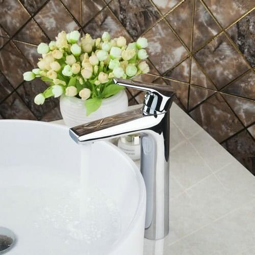 Monite Torneira 92344 Tall Soil Brass Wholesale/Retail Bathroom Basin Sink Cold/Hot Water Chrome Deck Mount Tap Mixer Faucet