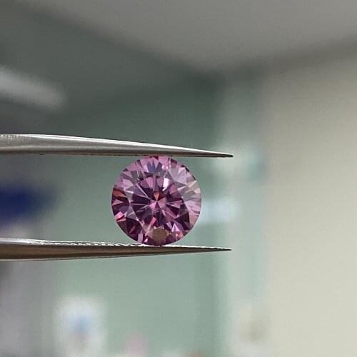 Mosangnai Round 1 Carat 6.5mm Pink Moissanite Diamond Stone For Ring