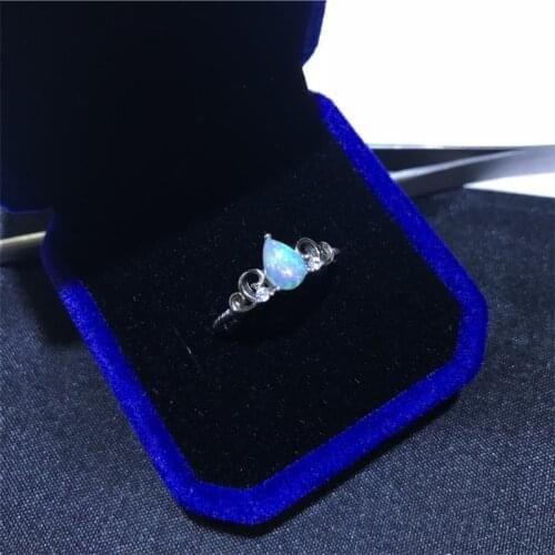 New Natural Opal Ring 925 Silver Womens Ring Simple, Small, Fashionable and Cute