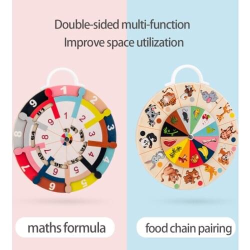 Montessori Educational Wooden Toys Double-sided Multiplication Decomposition & Animal Matching Games for Children Toys Gifts