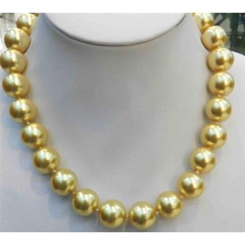 RARE Huge 16mm White South Sea Shell Pearl Necklace 18" shipping free