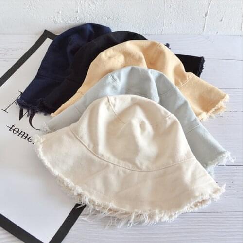 New Unisex Cotton Bucket Hats Women Summer Sunscreen Panama Hat Men Pure Color Sunbonnet Fedoras Outdoor Fisherman Hat Beach Cap