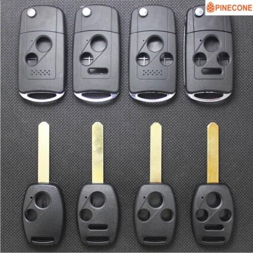 PINECONE Key Shell For HONDA ACCORD ELEMENT CR-V HR-V CITY JAZZ ODYSSEY SHUTTLE CIVIC Key HON66 Blade Flip Folding Car Key Fob