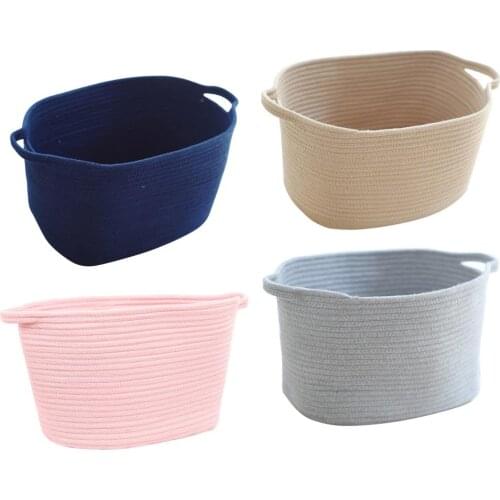 Woven Cotton Rope Storage Basket with Handles 46x30x30cm, Blanket Storage Baskets, Laundry and Toy Storage Organize