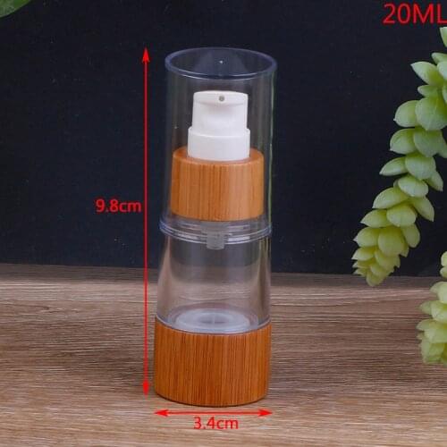Empty Cosmetic Bottle Travel Liquid Bottles Airless Pump Vacuum Container Eco-friendly Bamboo 20ml 30ml 50ml 80ml 100ml 120ml