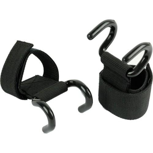 1 Pair Adjustable Strong Steel Hook Grips Straps Weight Lifting Strength Training Gym Fitness Black Wrist Support Lift Straps