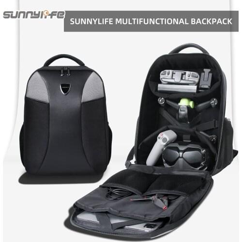 Sunnylife Drone Backpack DIY Large Capacity Travel Bag for DJI FPV Combo Goggles V2 Remote Controller 2 Motion Controller