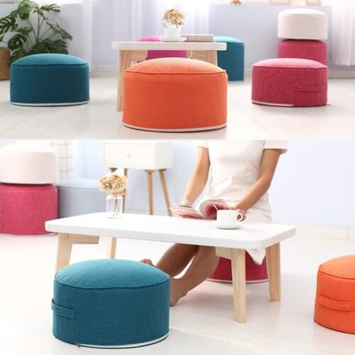 Removable Linen Cushions Round Thickened Futon Floors Piers Balcony Fabric Cushions Tatami Cushion Meditation Yoga Cushion