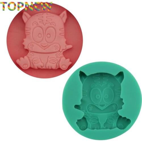 Cute Little Tiger Silicone Cake Molds Non-Stick Sugar Fondant Jelly Jello Ice 3D Soap Moulds