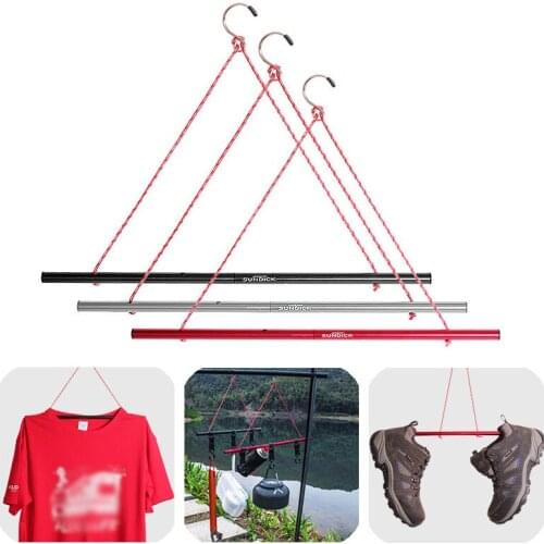 Camping Folding Clothes Hanger Outdoor Portable Hanger Multiple Function Aluminum Hiking Camping Outdoor Tools