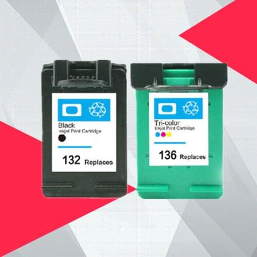 132 136 Ink Cartridge Replacement for HP132 136 for HP Photosmart 2573 C3183 Officejet 6213 PSC 1513 printer