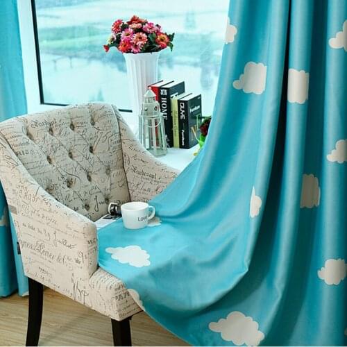 Modern Blackout Curtains Cloud Printed Windows Treatment Blinds Finished Drapes Shading Panel Curtain for Living Home Decoration