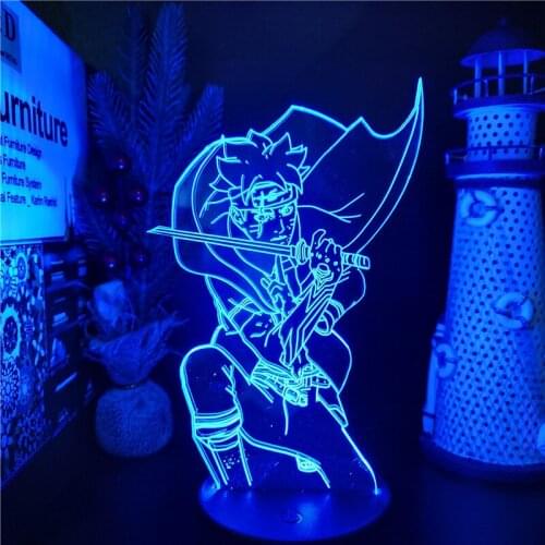 Naruto Uzumaki Boruto 3D Night Light Shippuden Luminaria Lampara Led Kawaii Room Decor Lighting Decoration Lights Neon Kid Lampe