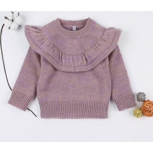 2019 New Autumn Winter Lovely Toddler Baby Girls Sweater Tops Long Sleeve Big Ruffles Pullover Outfit 0-3Y BC816
