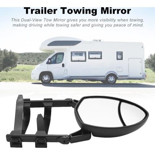 KKMOON Universal Clip-On Towing Mirror Caravan Trailer Towing Oval-Extension Mirror, Convex (Dual View) Fit for Volvo V70, 1pcs