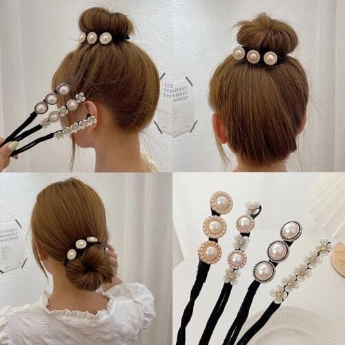 Vintage Shell Pearl Hairpin Bun Hairstyle Hair Stick Women Elegant Hair Scrunchies Flower Hair Maker Tools Hair Accessories New