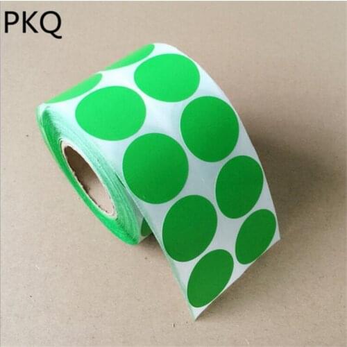 Red blue yellow green color round sticker label gloss art paper sticker in roll for heat transfer printer