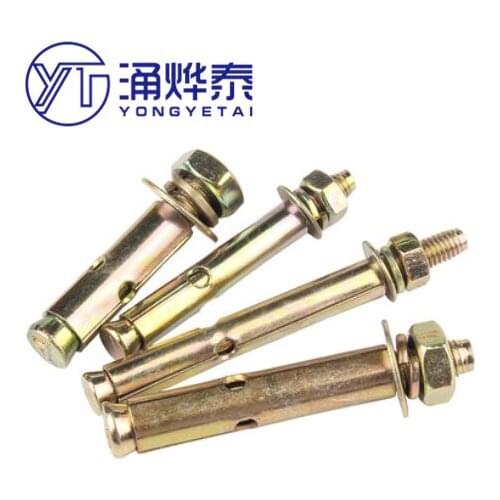 YYT 2PCS Iron color zinc expansion screw outer expansion bolt pull explosion explosion screw expansion tube M10*80 M10*60 M8*60