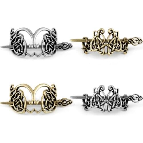 Large Celtics Knots Viking Runes Women Fashion Jewelry Celtics Knot Crown Hairpins Hair Clips Stick Slide Accessories Gift