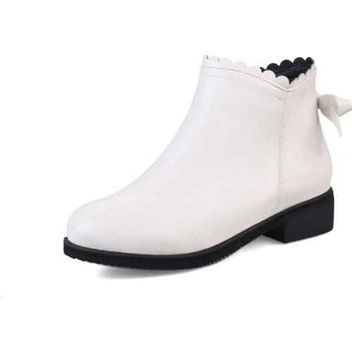 Big SizePointed bow short boots boots women shoes ankle boots for women ladies boots shoes woman winter