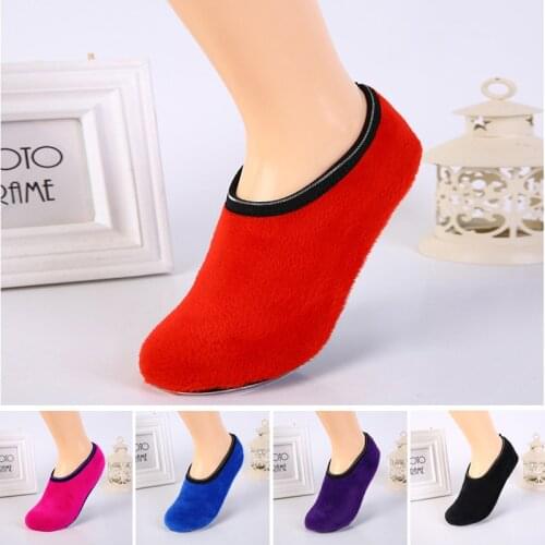 Women Spring Autumn Winter Warm Low Cut Soft Non slip Casual Short Ankle Indoor Fleece Floor Slipper Boat Socks