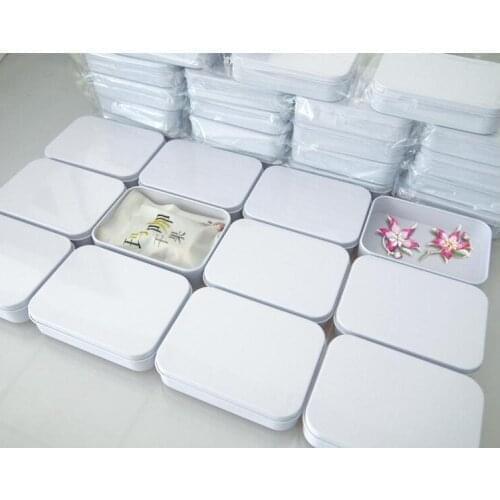 200Pcs/Lot Free DHL/Fedex Shipping 110*80*25mm Rectangle white tea tin box mint pill candy jewelry storage box