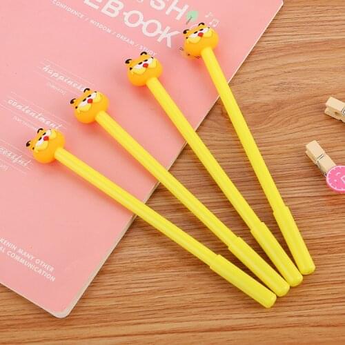 30 pcs Creative cartoon and kitten neutral pen lovely student black water-based pen high quality office signature pen