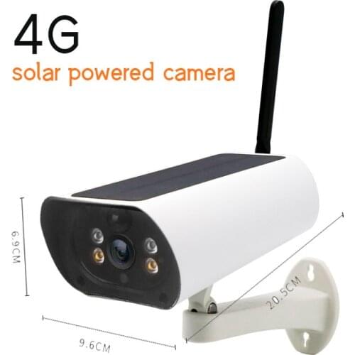 Solar-Powered-Camera 4G 1080P Outdoor Secuirty Camera Wireless WiFi /4G 2 IR 2 white LED Color Night Vision