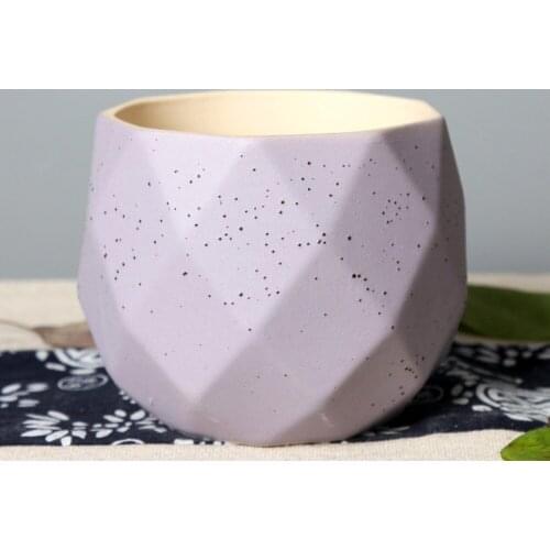 Ceramic Flower Pot Containers Round Plants Succulent Pots Container Bonsai Pots With Drainage Hole 6 Colors Green Blue Yellow