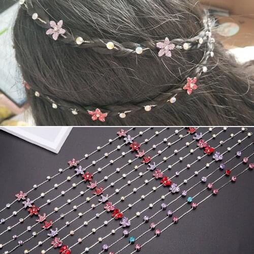 New Girl Hair Extension Rhinestone Tool Glitter braid hairpin Bridal Wedding Hair Accessories Length 35cm