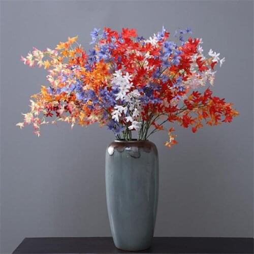 One Fake Long Stem Oncidium (3 Stems/Piece) 43.3" Length Simulation Orchid for Wedding Home Decorative Artificial Flowers