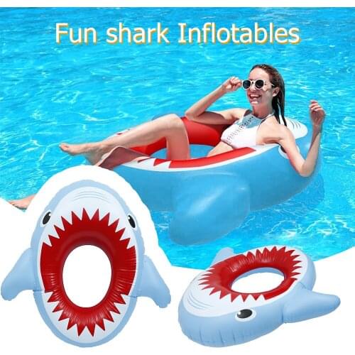 1 PC Shark Swimming Ring Adult Floating Swim Seat Thickened Inflatable Household Swimming Pool Floating Row Swim Circle