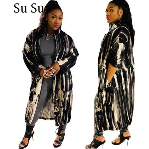 Casual Jacket Coat Women Trench Coats Print Stand Collar Long Sleeve Zipper Long Top Outwear Vestidos 2020 Autumn Winter