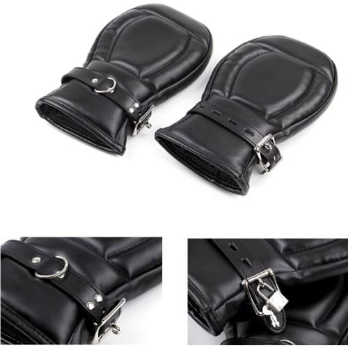 Bdsm Bondage Adult Toys Sex PU Leather Gloves Dog Paw Padded Fist Mitts Handcuffs Puppy Play Erotic Games Sex Toys for Adults
