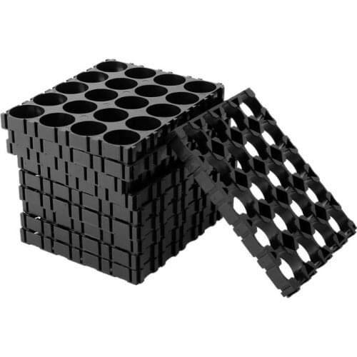 Y5JF 10x 18650 Battery 4x5 Cell Spacer Radiating Shell Pack Plastic Heat Holder Black